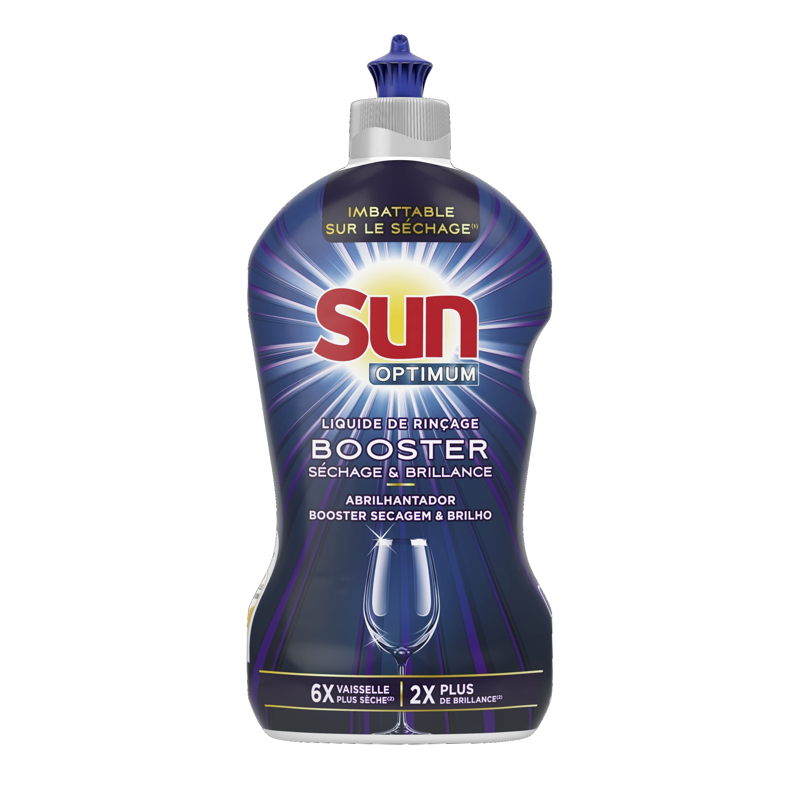 Sun Liquido di risciacquo Booster Essiccazione & Brillance 450ml, 1 unità, Formula Naturale 60%, 100% Riciclabile