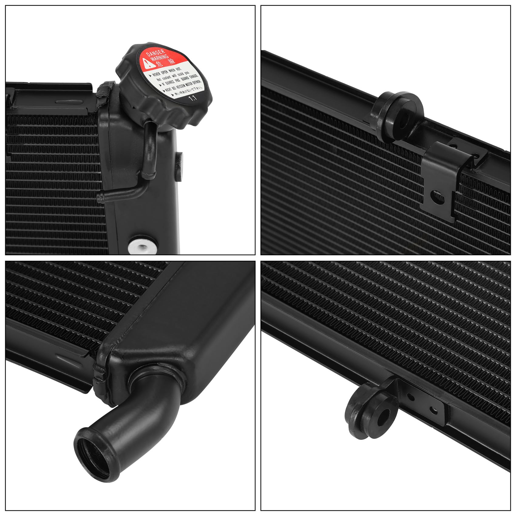 XNT MOTOR - Radiatore moto in alluminio per Yamaha MT-09, FZ09, FJ09, XSR900, TRACER 900 GT, sistema di raffreddamento ad alte prestazioni, anno di costruzione 2014-2021, nero
