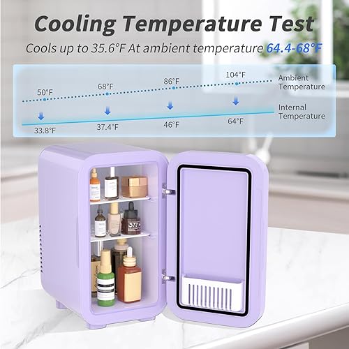 Miniatura 4 de Mini refrigerador termoeléctrico portátil de 6 litros8 latas 110 V CACC para dormitorio, cuidado de la piel, bebidas, oficina, dormitorio y