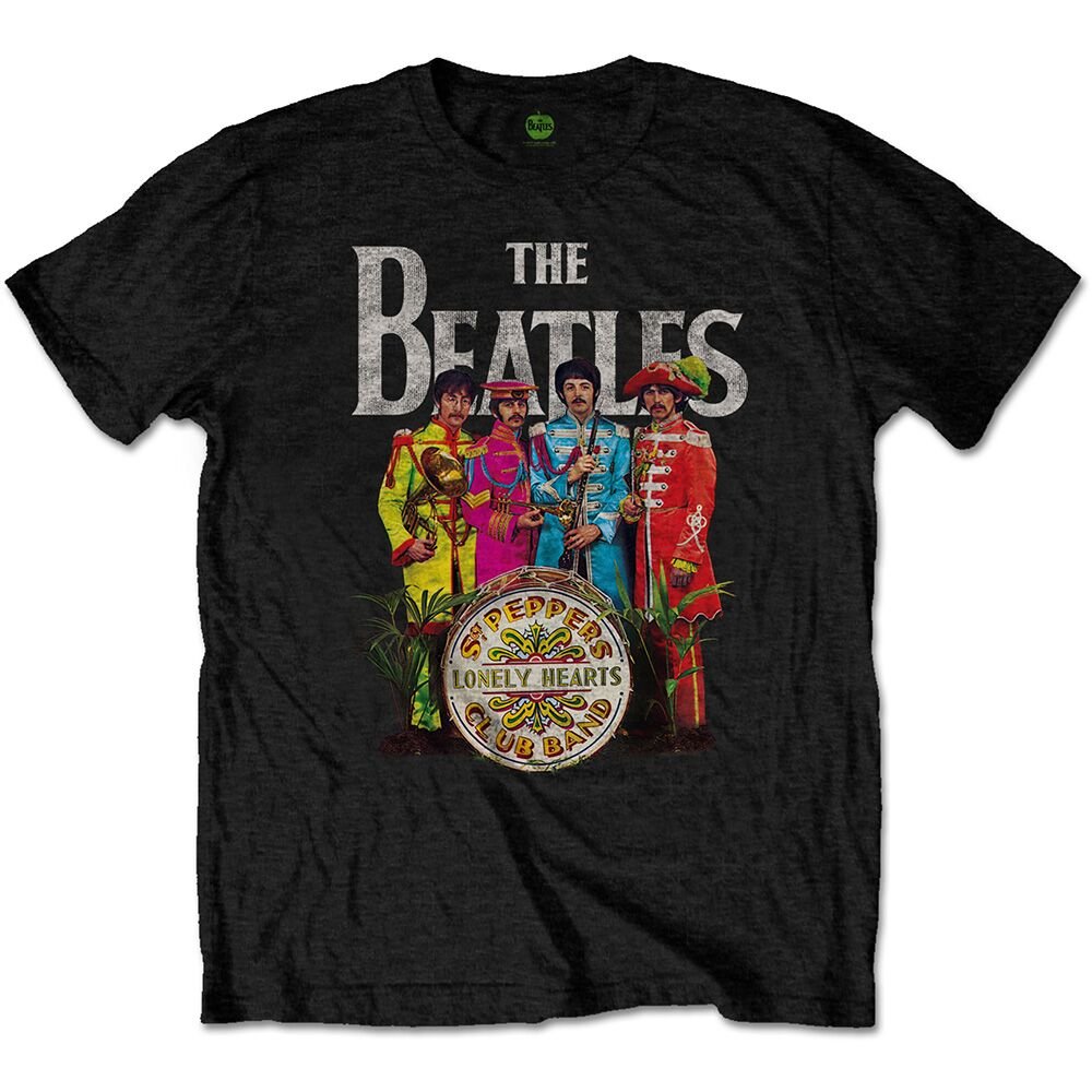 Rock Off Officially Licensed Products Men's Black The Beatles Sgt Pepper Official Tee T-Shirt Unisex (Large)