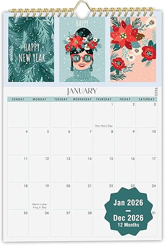 Miniatura 9 de mudrit Calendario de pared 2024, 12 x 17 pulgadas, calendario mensual de 12 desde enero de 2024 hasta diciembre de 2024, encuadernado en espiral