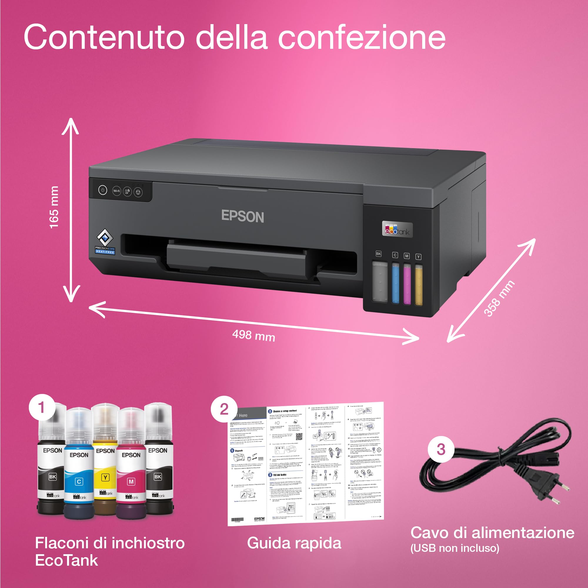 Epson EcoTank ET-14100 Stampante con Serbatoi D’inchiostro | Casa e Piccolo Ufficio | Con Inchiostro Nero Aggiuntivo | Wi-Fi | A3+ | Stampa | 3 Anni D'Inchiostro Inclusi