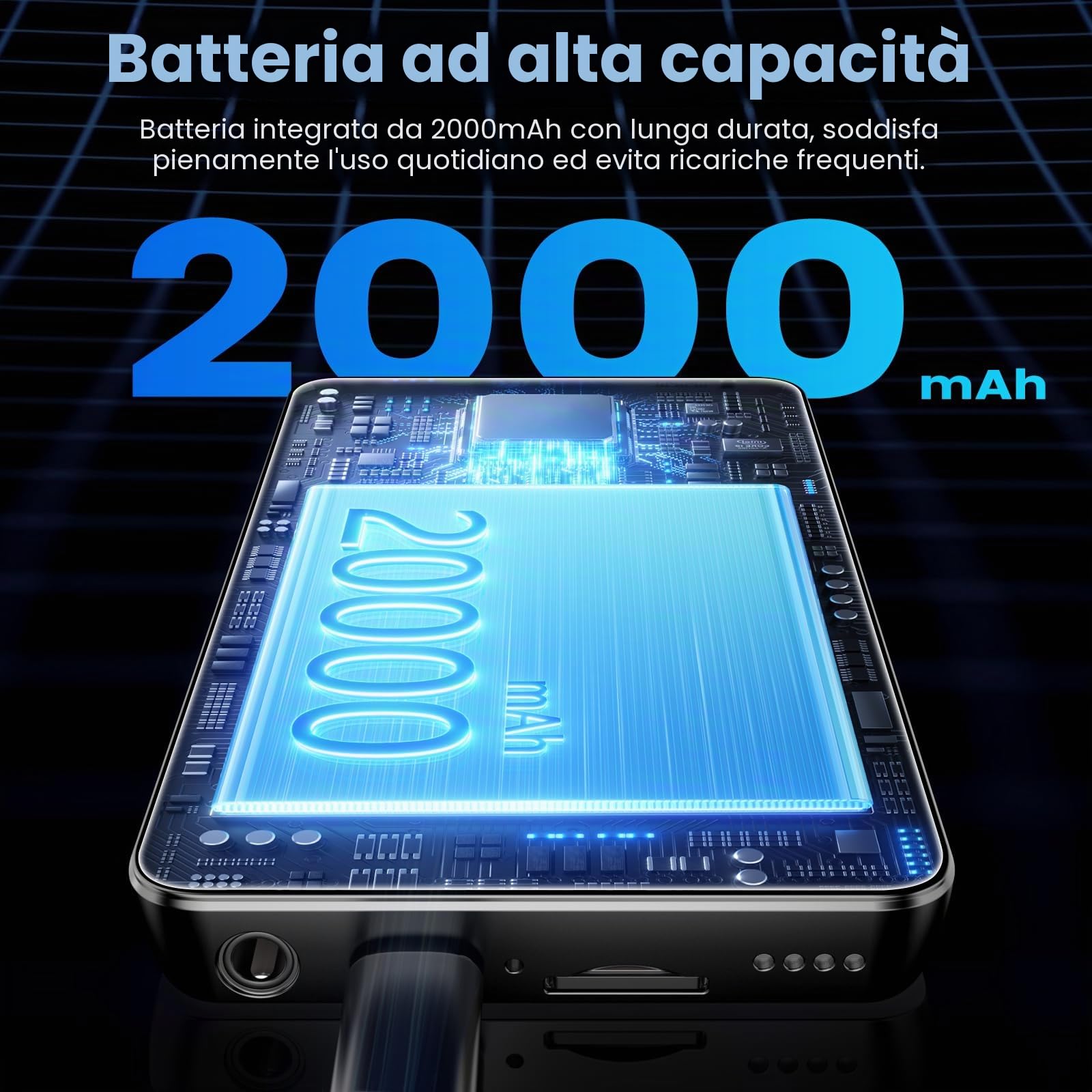 Diofox Lettore MP3 con Bluetooth e WiFi, sistema operativo Android 13, 3+32GB di memoria, lettore MP3 MP4 con touchscreen da 4,02 pollici, Spotify, Amazon Music, Deezer, Play Store, fino a 512GB-Nero