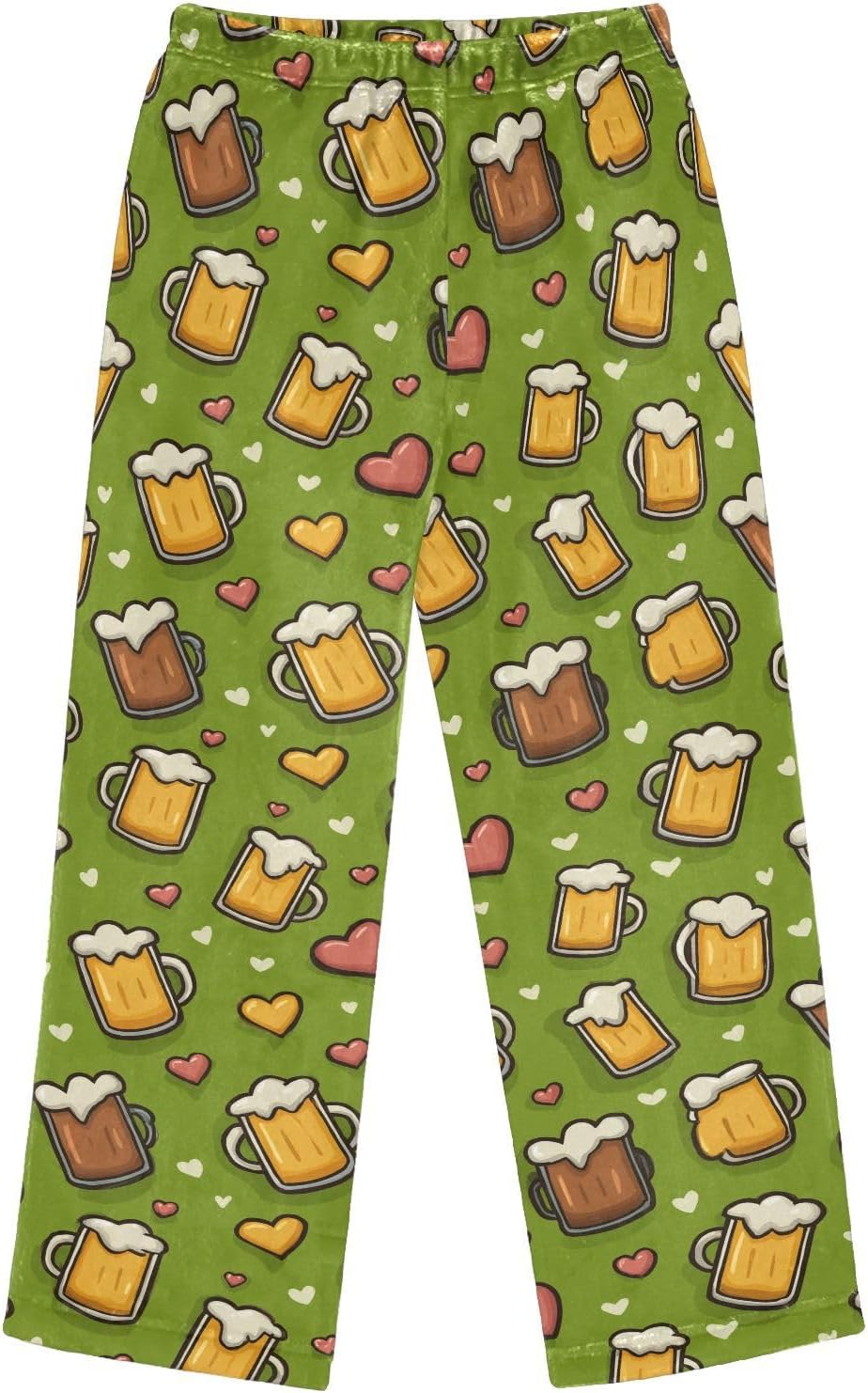 visesunny Cute Beer Mugs Heart Boys Pants for Kids Fleece Bottoms Long Jogger Pants Trousers with Pockets Size 6-14Y