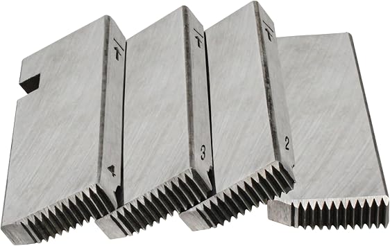 47745 Threading Machine Dies, Right-Handed NPT Pipe Dies for RIDGID 1/2-Inch to 3/4-Inch, Universal Die Heads, Silver