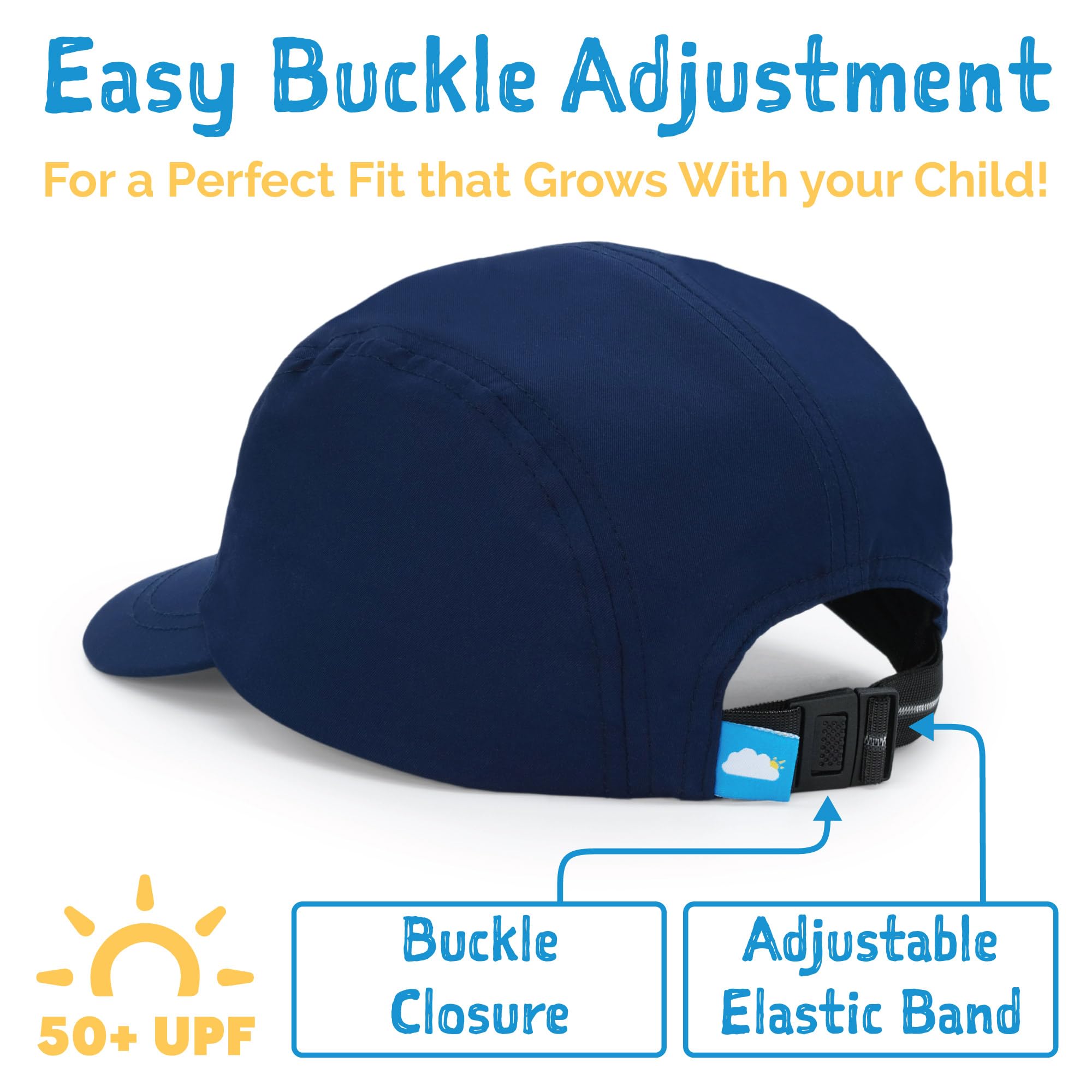 JAN & JUL Boys' Quick Dry Sun Cap, Water Resistant Baby Sun Hat for Swimming (Jungle Safari, M: 3-24 Months)