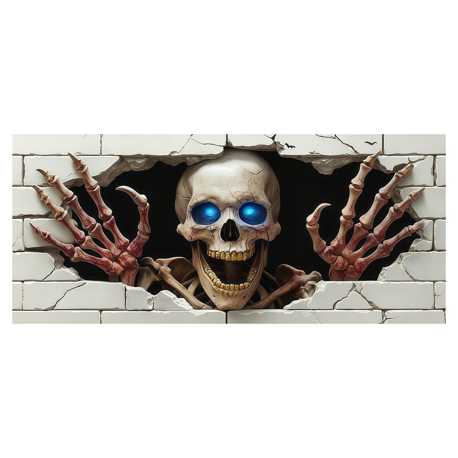 Cartel de bienvenida para puerta de garaje de Halloween con decoración de fondo extraño que crea un tema festivo aterrador que garantiza un efecto de exhibición llamativo.