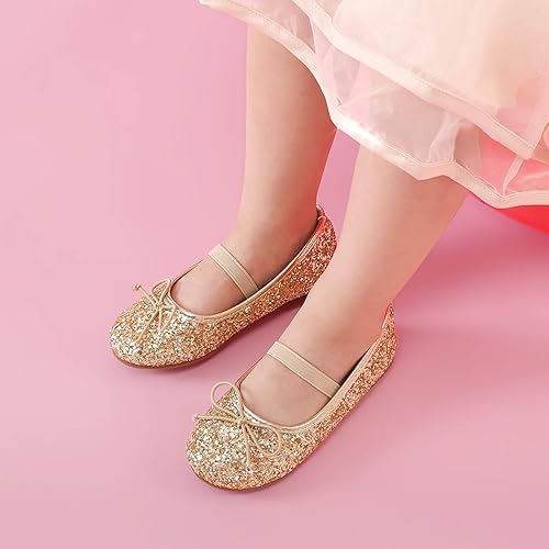 Miniatura 2 de Dream Pairs Zapatos de vestir para niñas pequeñas, zapatos de ballet para fiesta, boda, niña de las flores