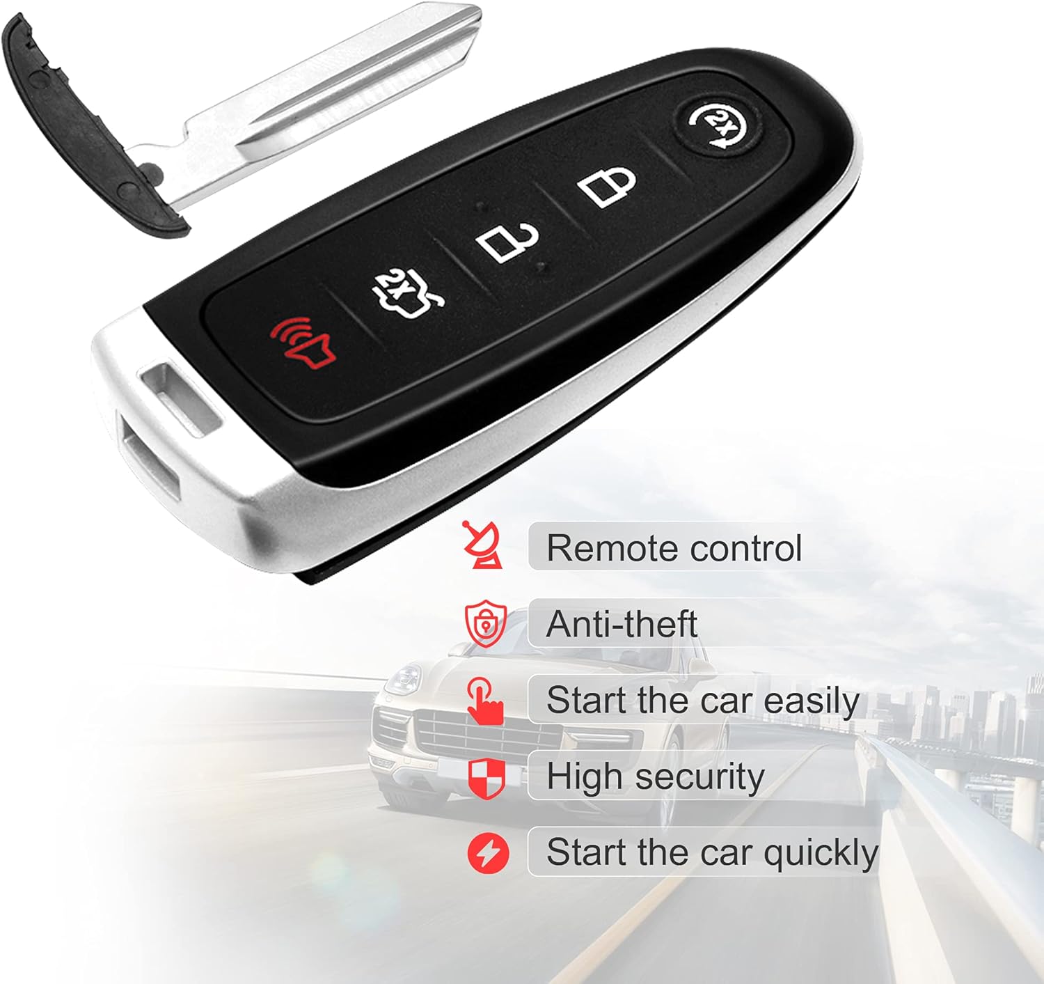 Fеаturеd Prоduсt VOFONO Car Key Fob Keyless Entry Smart Remote fits for Ford Explorer Edge 2011-2015 Flex Taurus 2013-2019 Expedition Focus Lincoln MKS MKT MKX Navigator P/N: M3N5WY8609