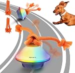 Xeuch Interactive Toy Ball for Small and Medium Dogs, Automatic Rolling with Voice Recording & 7 LED Light Modes, Motion-Activated Moving & Rotating, Smart & Safe Design to Keep Your Pup Busy(Gray)