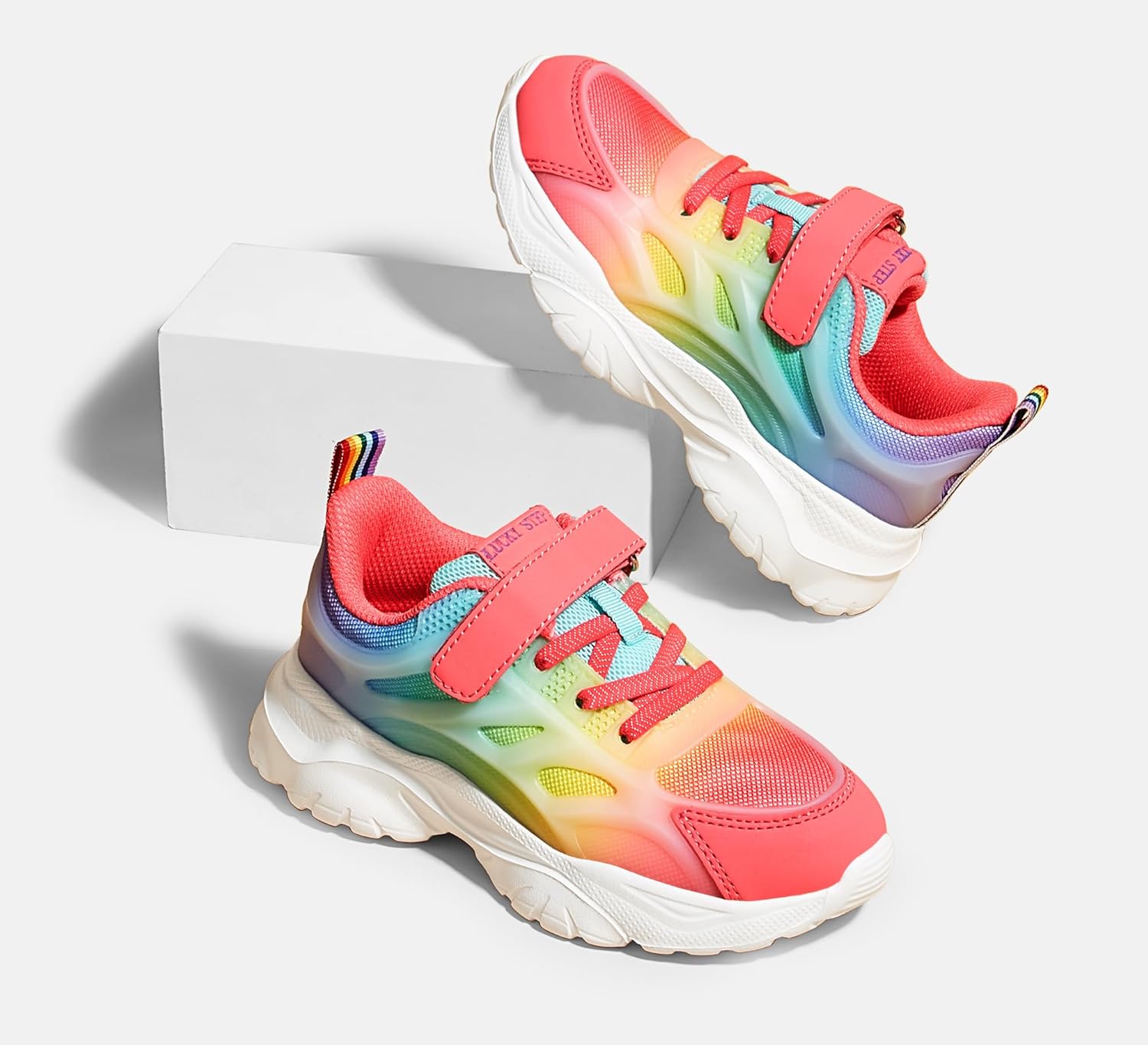 LUCKY STEP Kids Shoes Boys Girls Unisex-Child Running Tennis Shoes School Students Spring and Autumn Hook and Loops Strap Casual Shoes for Toddler/Little Kid/Big Kid