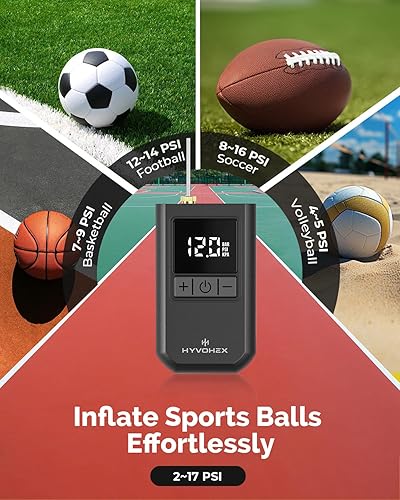 Miniatura 2 de Bomba de bola para pelotas deportivas, bomba de baloncesto eléctrica portátil de inflado ultra rápido, con pantalla LED digital bomba de aire para