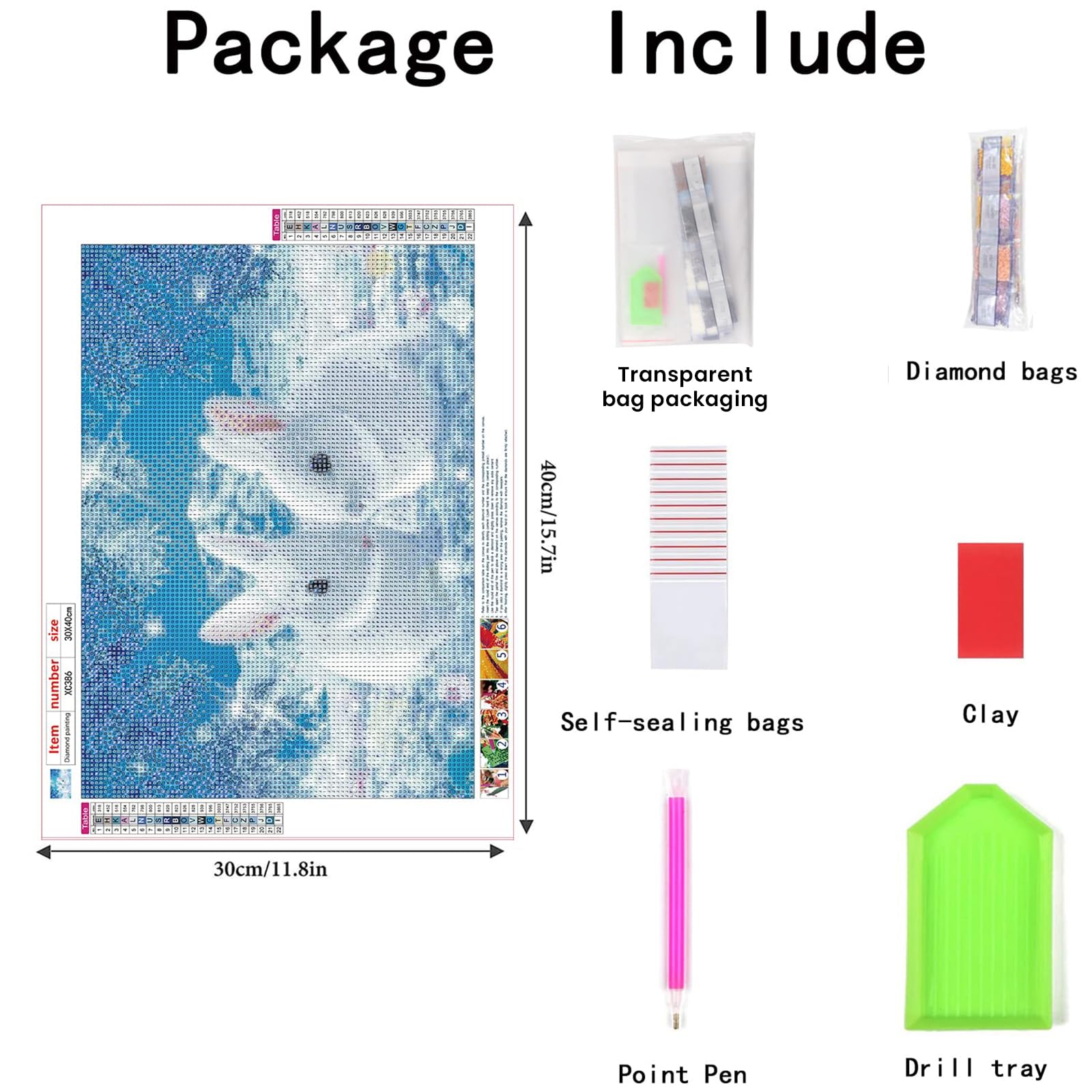 Kit Diamond Painting 5D Con Diamanti Rotondi - Decorazione Casa Per Adulti E Bambini (Orso Pinguino)