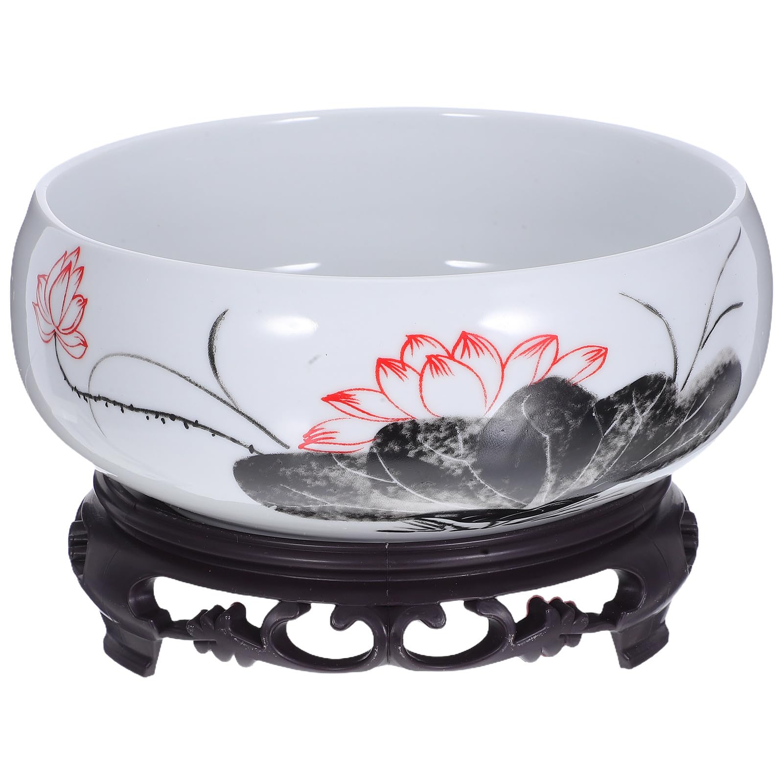 TOYANDONA Pot de Bonsaï en Céramique Bleue et Blanche avec Base, Lot 1
