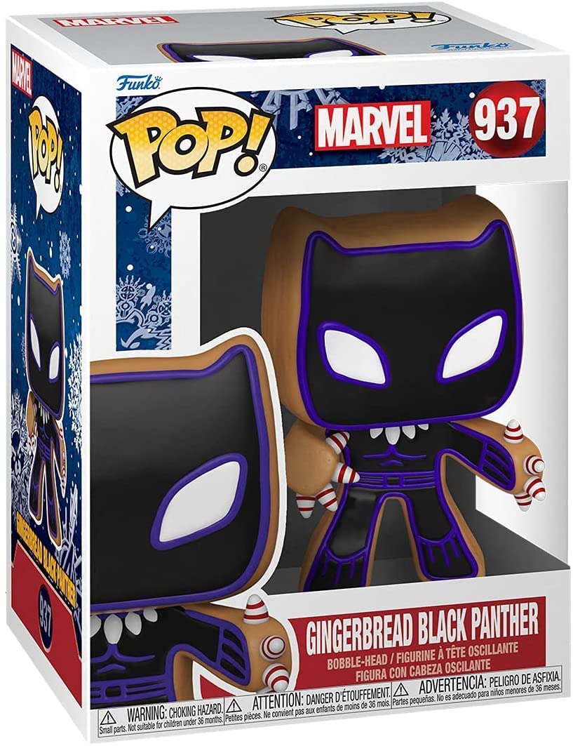 Funko Pop! Marvel: Gingerbread Black Panther Bundled with EcoTEK Pop Protector
