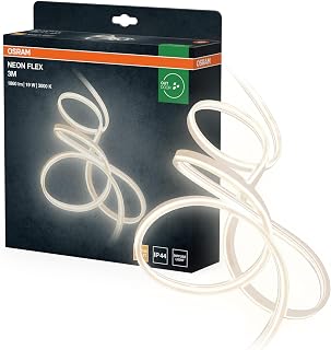 OSRAM Neon Flex decoratieve LED-strips voor buiten, warm wit, 3 m, gemaakt van siliconen, IP44-bescherming, indirecte en directe verlichting voor tuin en balkon