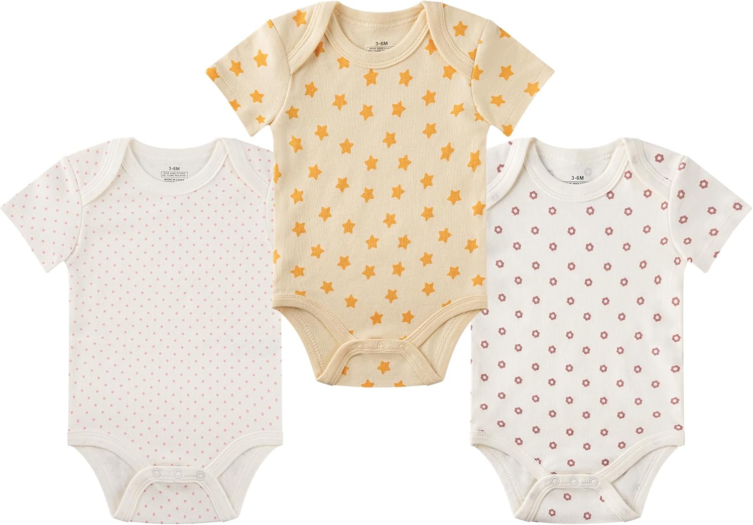 Baby Girl's Clothes Newborn 3 Pack Set Short Sleeves Cotton Bodysuits Toddler Infant Baby Gift Sets - Image 2