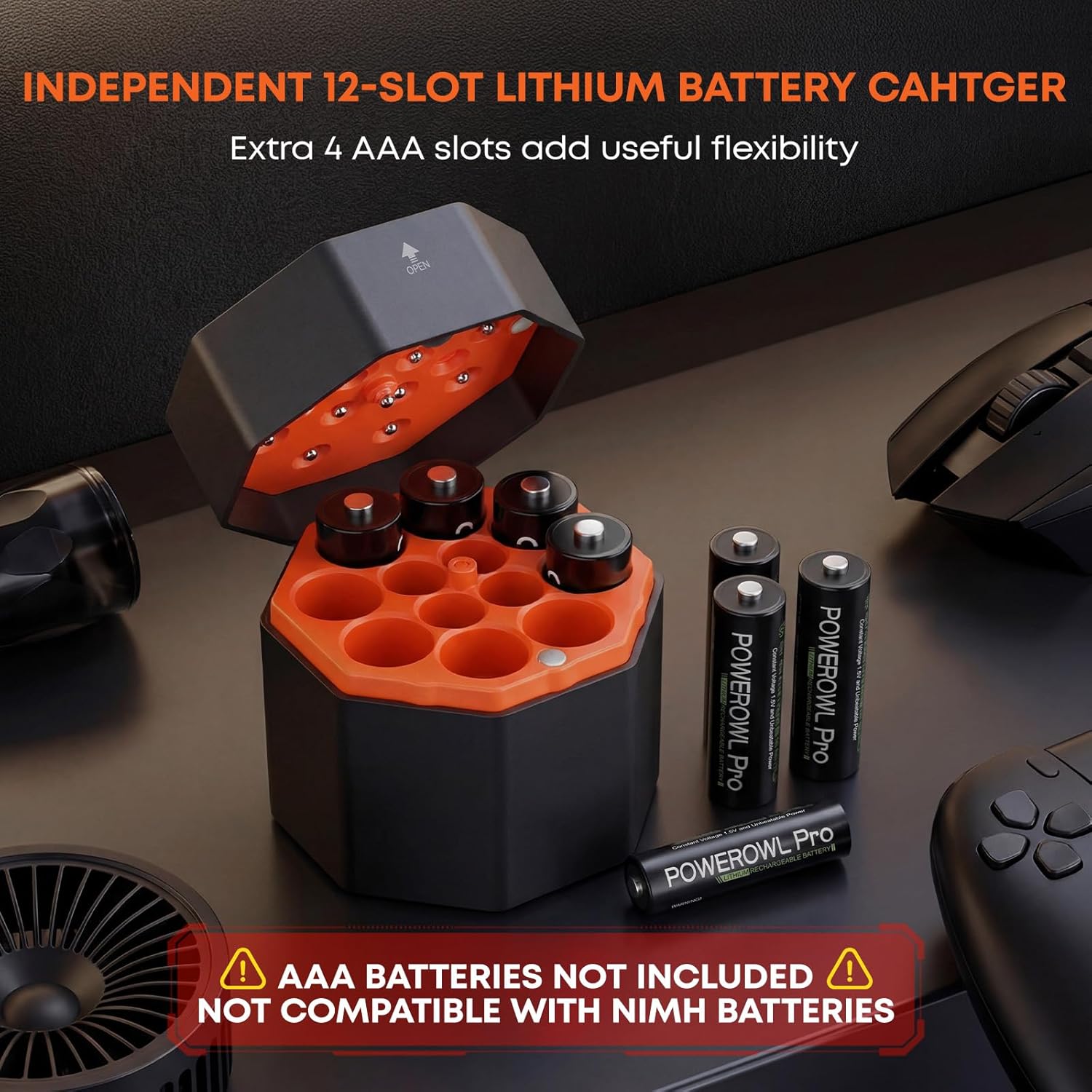 1.5V Rechargeable AA Batteries Lithium with Charger, 3600mWh Double A Battery 8 Pack with Charging Storage Box for Blink Outdoor Camera
