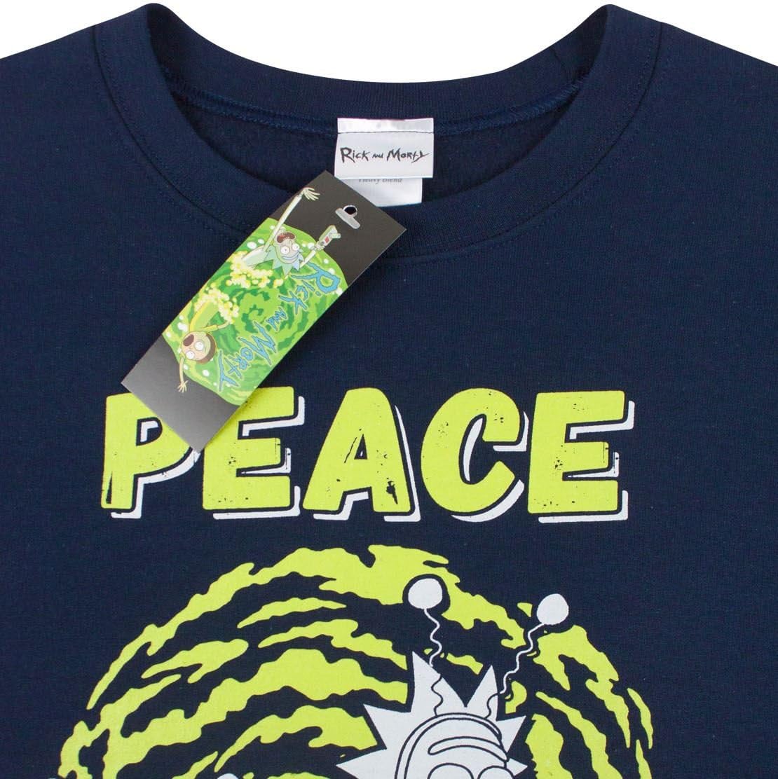 RICK AND MORTY Peace Among Worlds Men's Sweater Blue