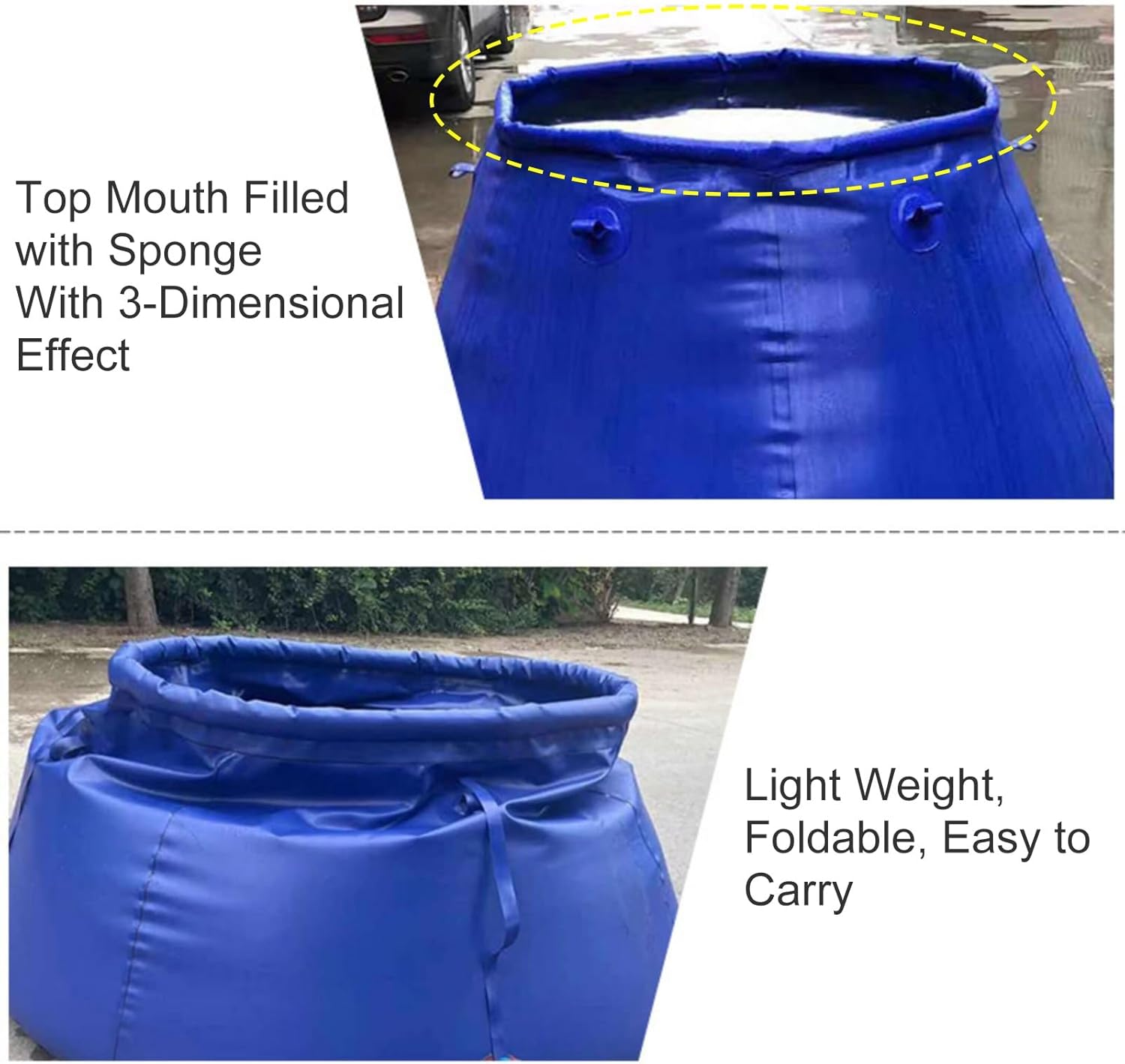 Collapsible Water Storage Tank Kit - Rainwater Collection Barrel & Rain Catcher (Blue, 0.9x0.6x0.7m / 3x2x2.3ft) - Portable, Durable, Eco-Friendly Solution for Efficient Water Conservation