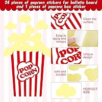 Vista 3 de 25 Pcs Various Popcorn Stickers Bulletin Board Self Stick Accents Adhesive Fake Decorations for Teacher Blackboard Chalkboard Wall Elementary