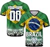 Personalised Football Shirt 2026 World Cup, Custom Jersey with Your Own Name & Number, Supporters Top for Men Women, Breathable National Flag Soccer Kit for Match Day & Fan Gifts