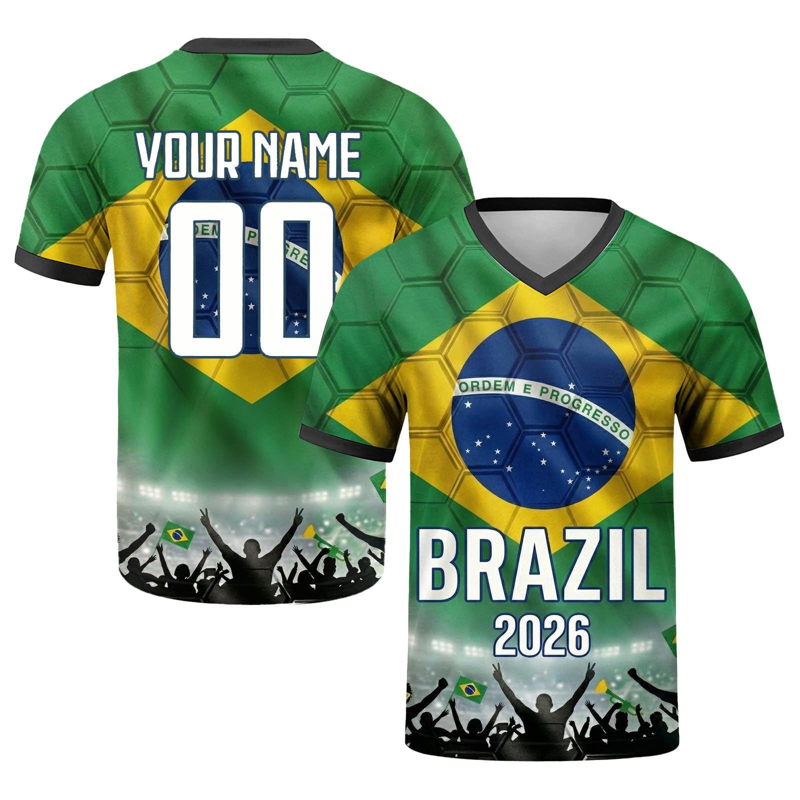 Seguire Personalised Football Shirt 2026 World Football Jersey Custom Name Number Jersey Customisable Fan Top for Men Women Kids