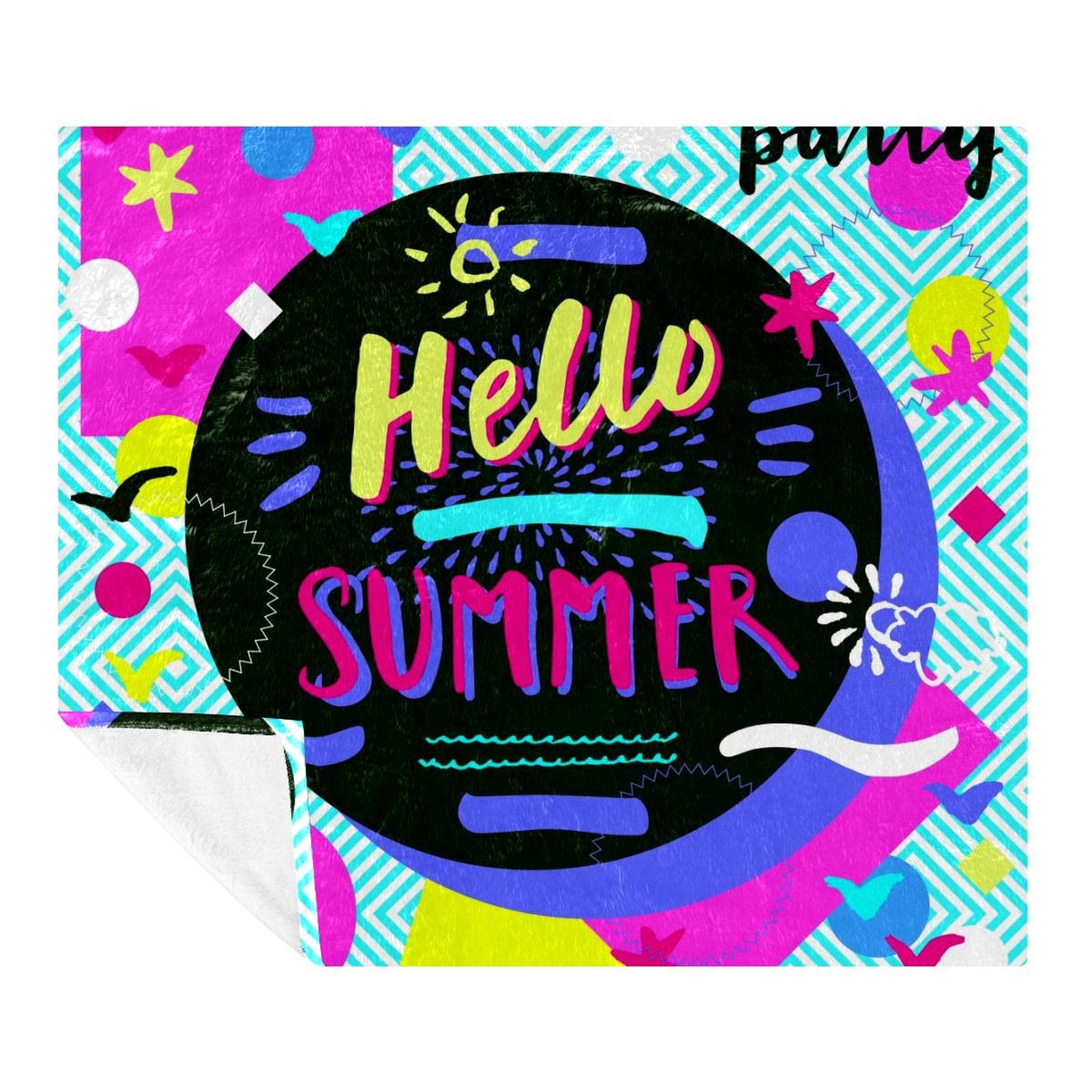 Couverture en microfibre douce Hello Summer plaid polaire ultra léger lavable en machine