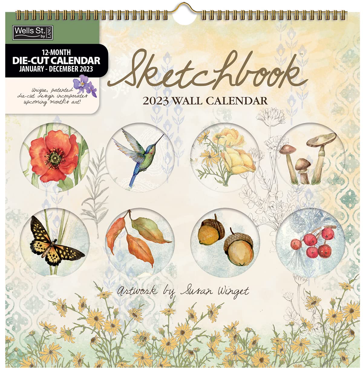 Amazon.com : WSBL Sketchbook 2023 12X12 Die-Cut Spiral Calendar  (23996220507) : Office Products
