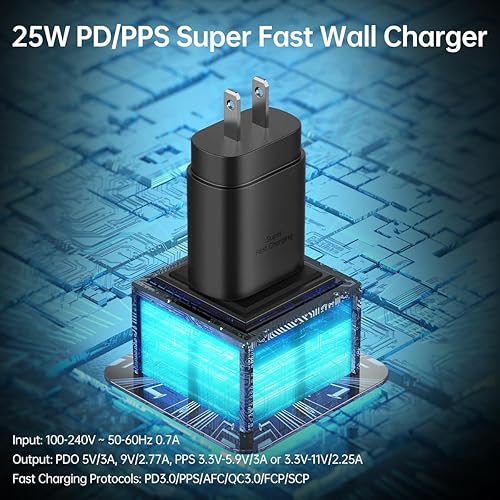 Miniatura 2 de Cargador súper rápido de 25 W para Samsung Galaxy S23 S22 S21 S20 Ultra Plus Note 20 10 A53 A52 A14 PD PPS Google Pixel 7 7a 6 6a pro Moto LG carga