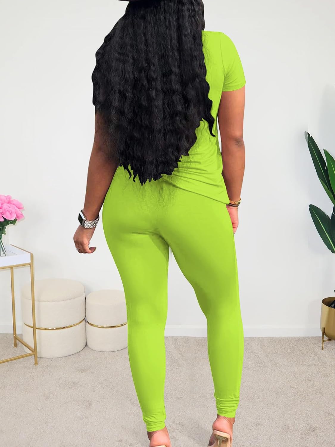 Lounge Sets for Women 2 Piece Summer Casual Jogger Workout Outfits Short Tops Long Pant Sweat suit leggings set - Image 4