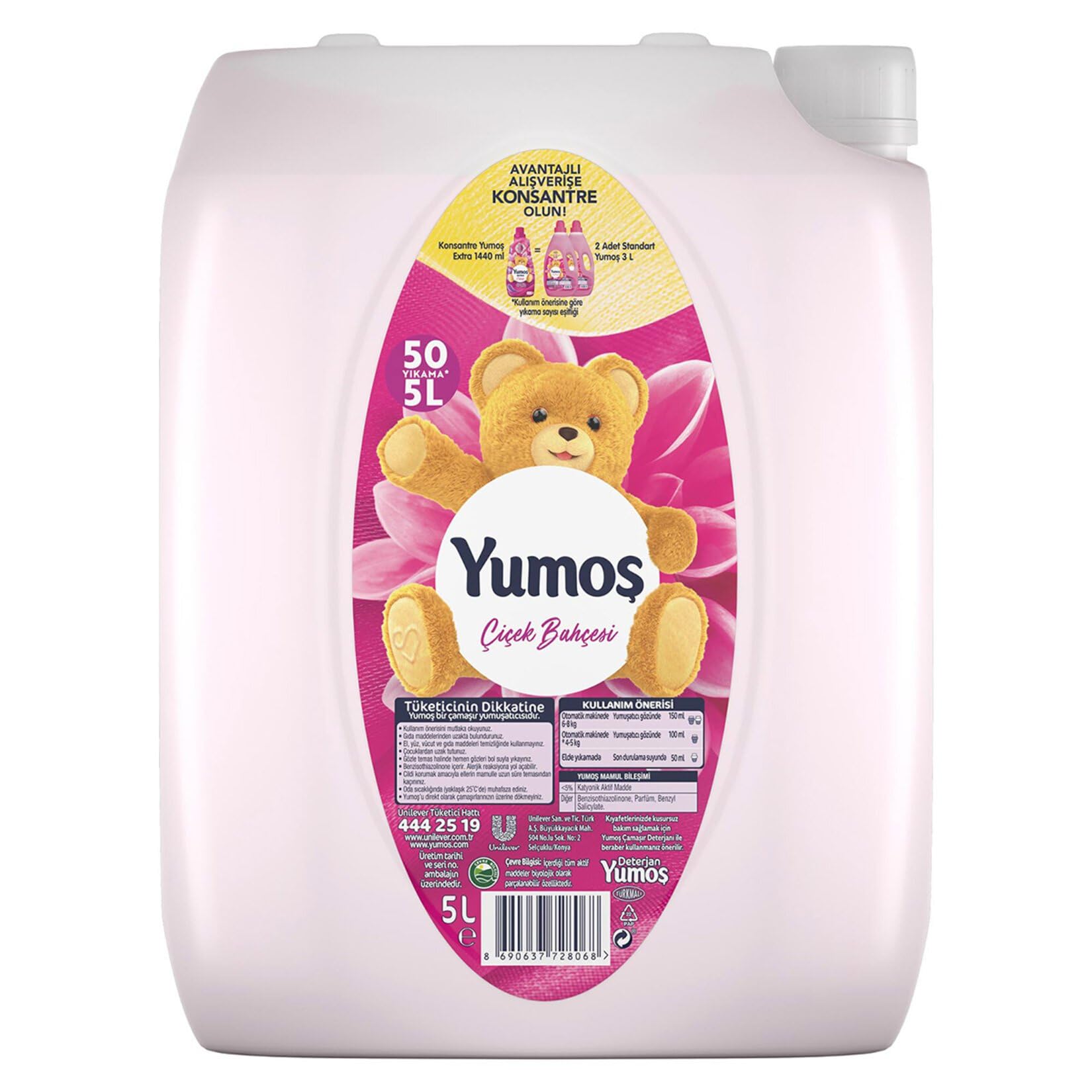 Yumoş Çiçek Bahçesi Yumuşatıcı 50 Yıkama 5 lt