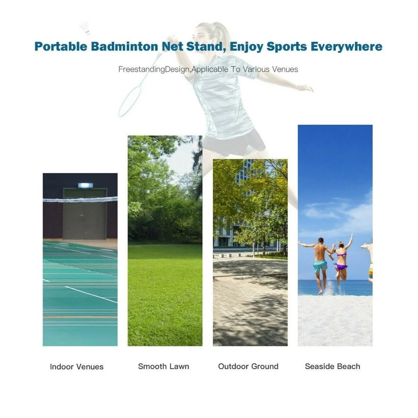 Rete da badminton pieghevole facile tennis portatile pallavolo calcio all'aperto per Sport