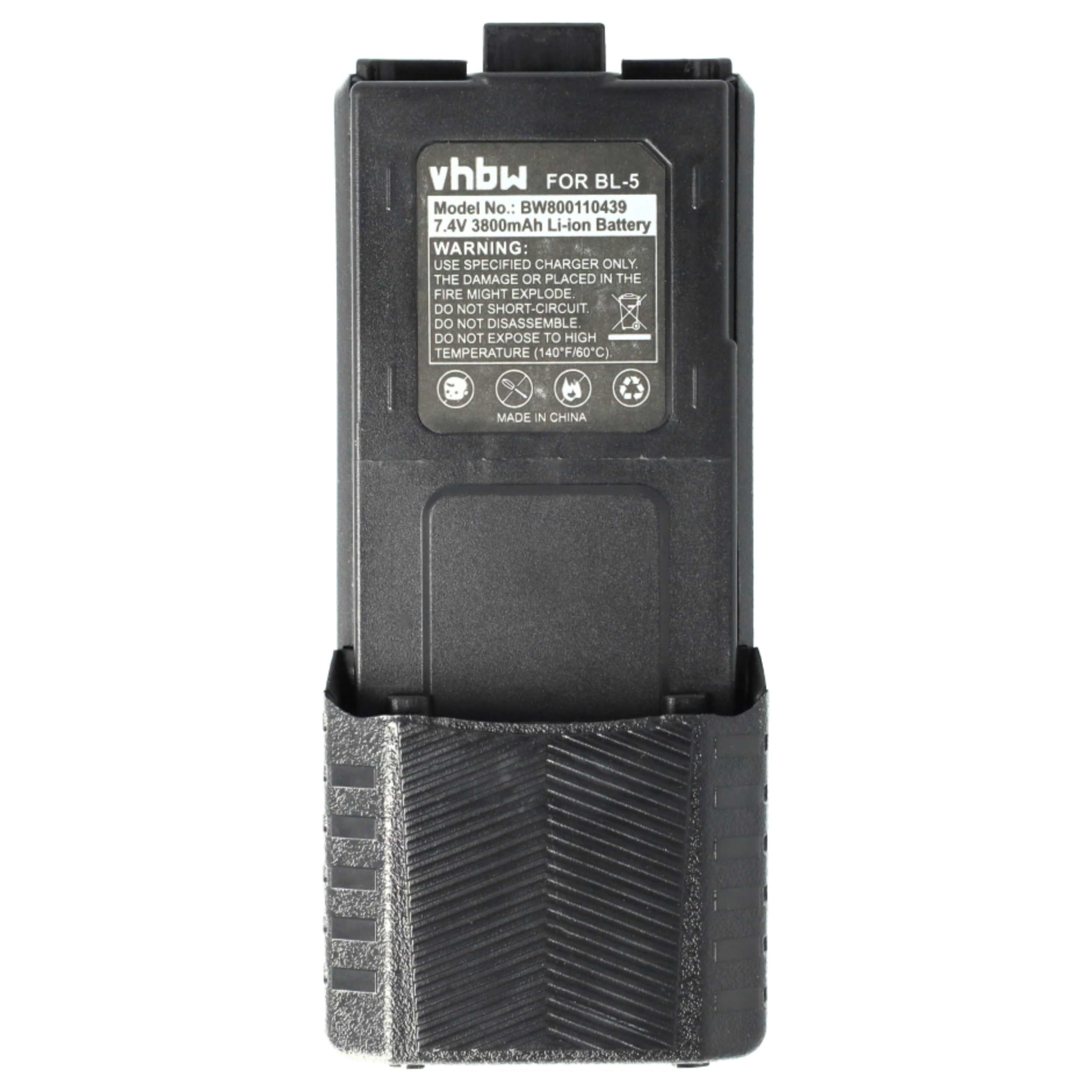 vhbw 2X batería Compatible con Baofeng UV-5R, BF-F8, UV-5RA, UV-5RE, BF-F9 Radio (3800 mAh, 7,4 V, Li-Ion)