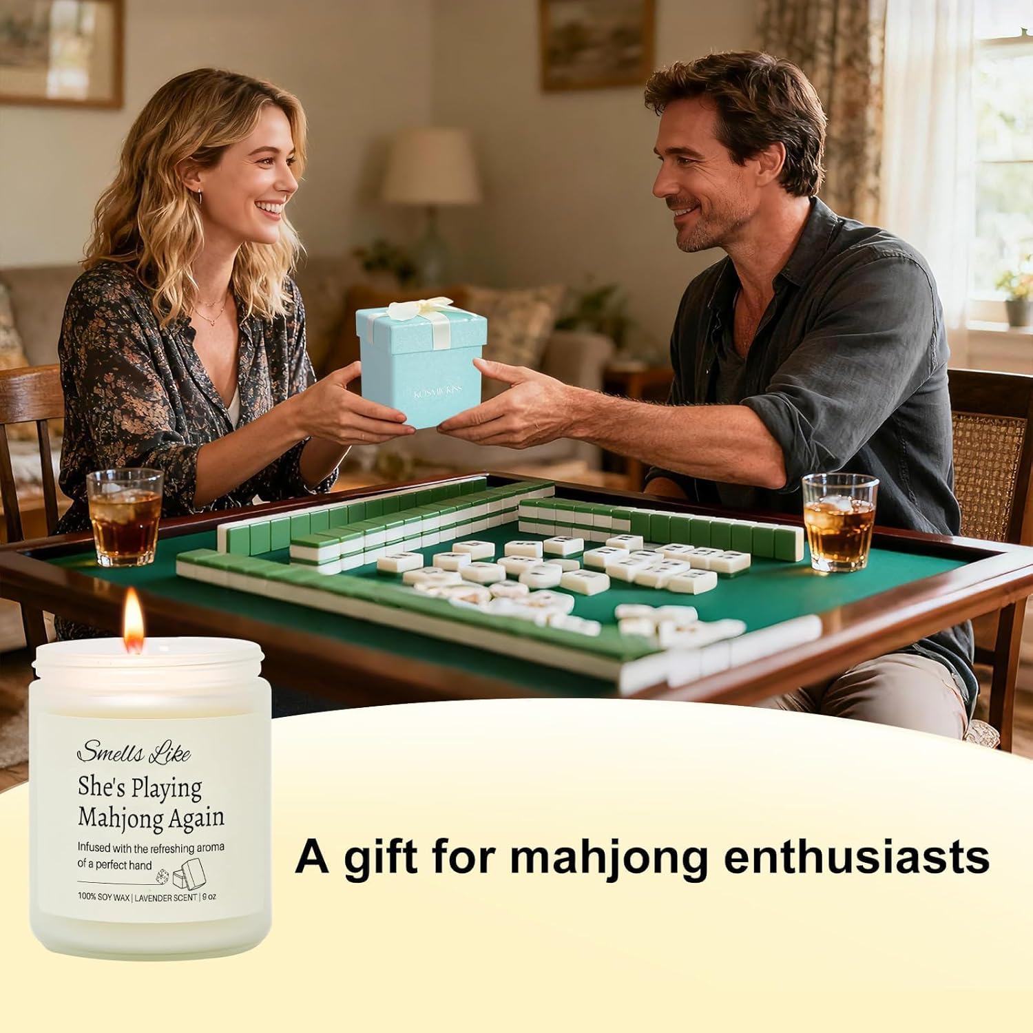 Funny Mahjong Gifts for Women Unique, Mahjong Party Supplies for Chrismas Birthday Gifts, Mah Jongg Accessories Gift for Mahjongg Players & Lovers, Firends, Hostess, Lavender Scented Candle - Image 7
