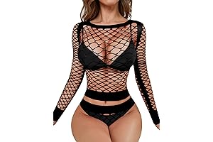 Women's Mesh Fishnet Long Sleeve Top