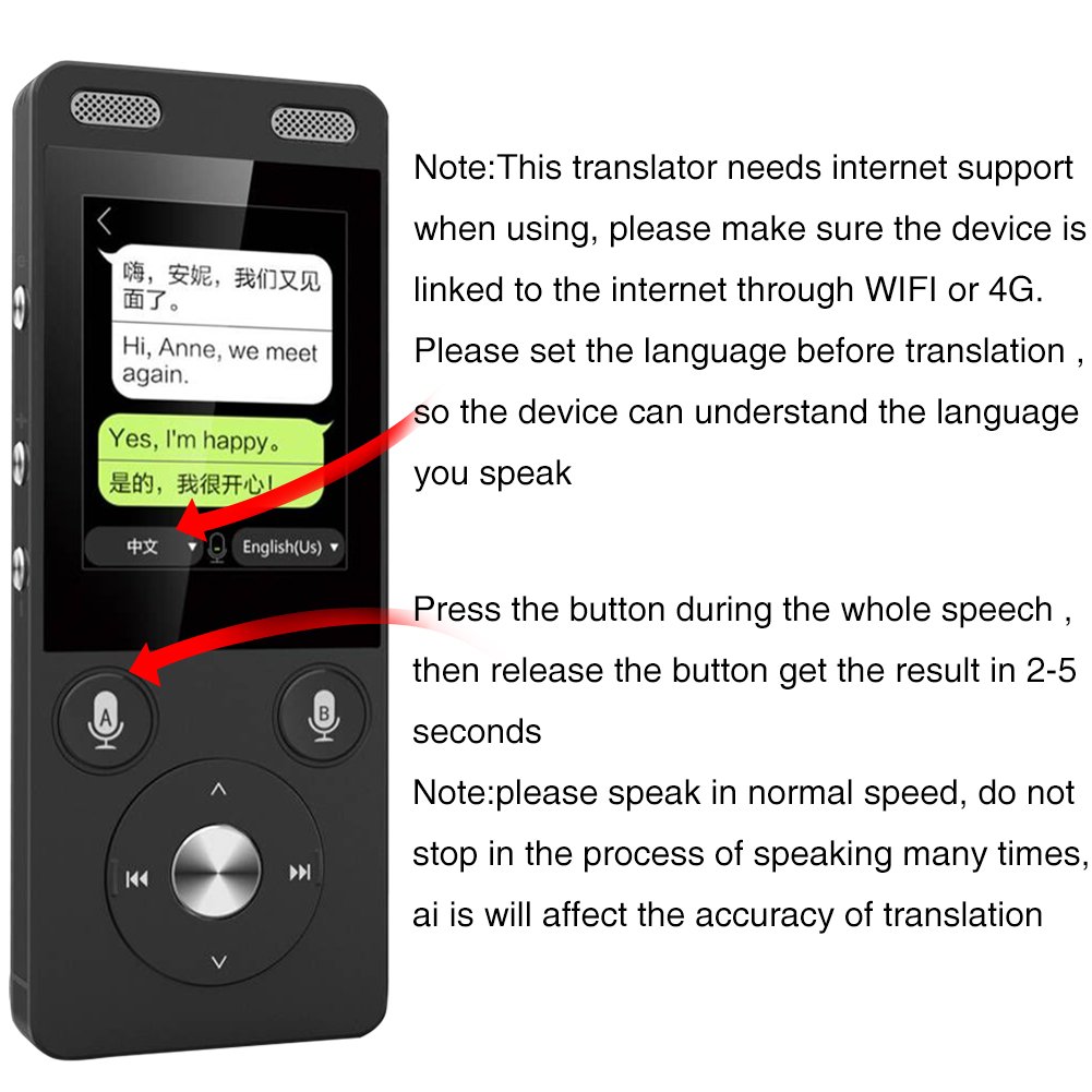 DOSMONO Language Translator Device,Smart Handheld Instant