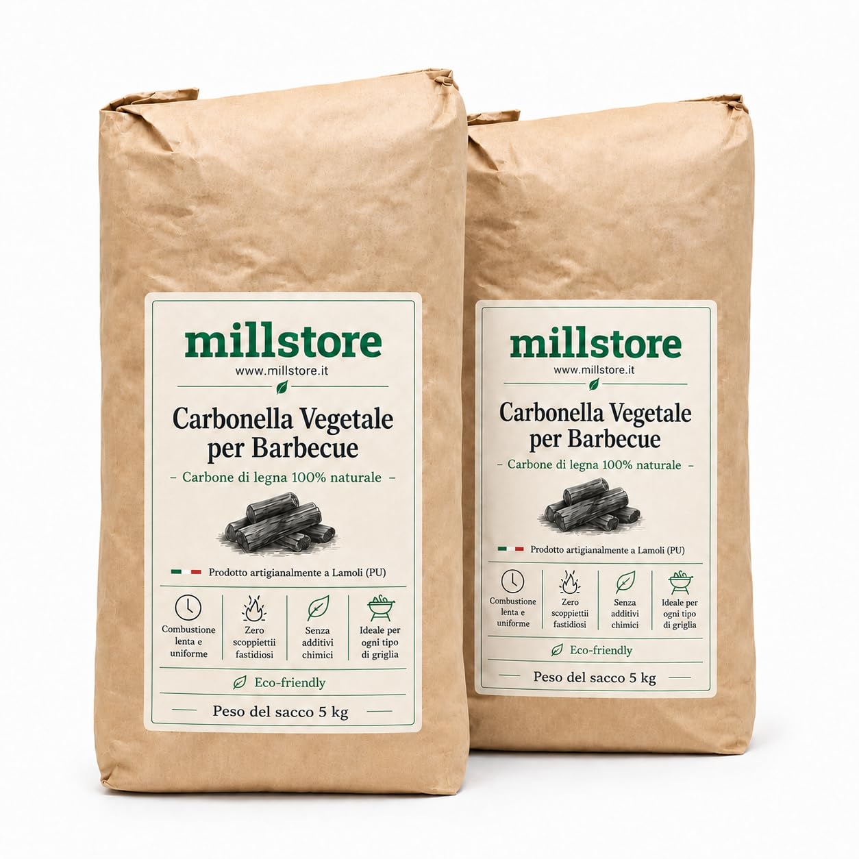 Carbonella per Barbecue Vegetale Artigianale - Sacco da 10 kg