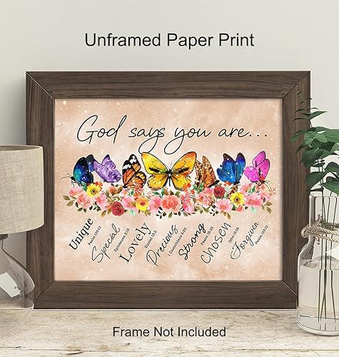 Miniatura 3 de Arte de pared espiritual cristiano grande de 11 x 14 pulgadas, versículo bíblico inspirador, decoración de pared de las Escrituras para mujeres,