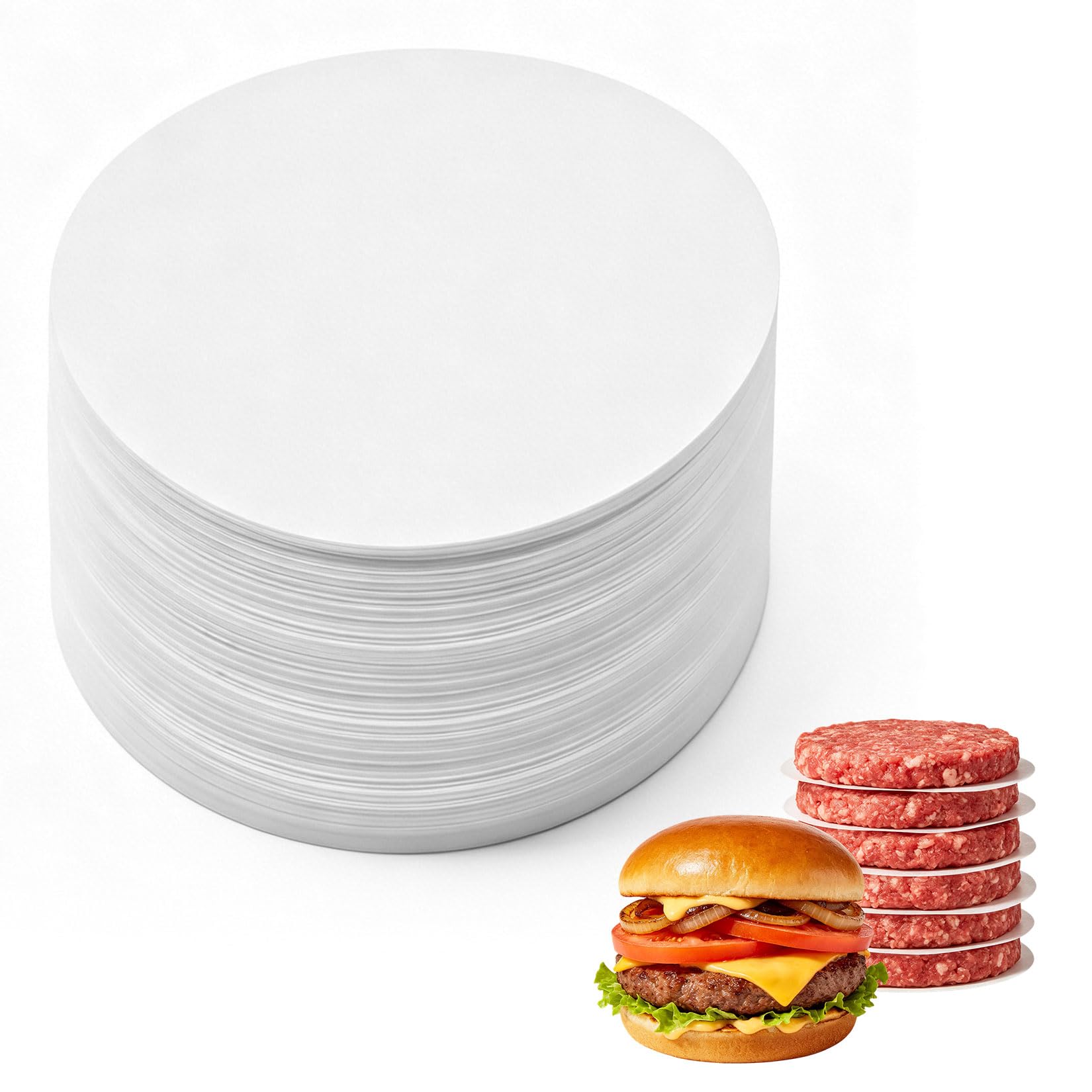 700 Pcs Burger Paper Sheets, Greaseproof Paper Sheets for Food, 4.33 Inch Round Baking Parchment Sheets, for Smash Burger Press Patty Maker Wax Papers, Foods Meat Beef Hamburger Patty Papers