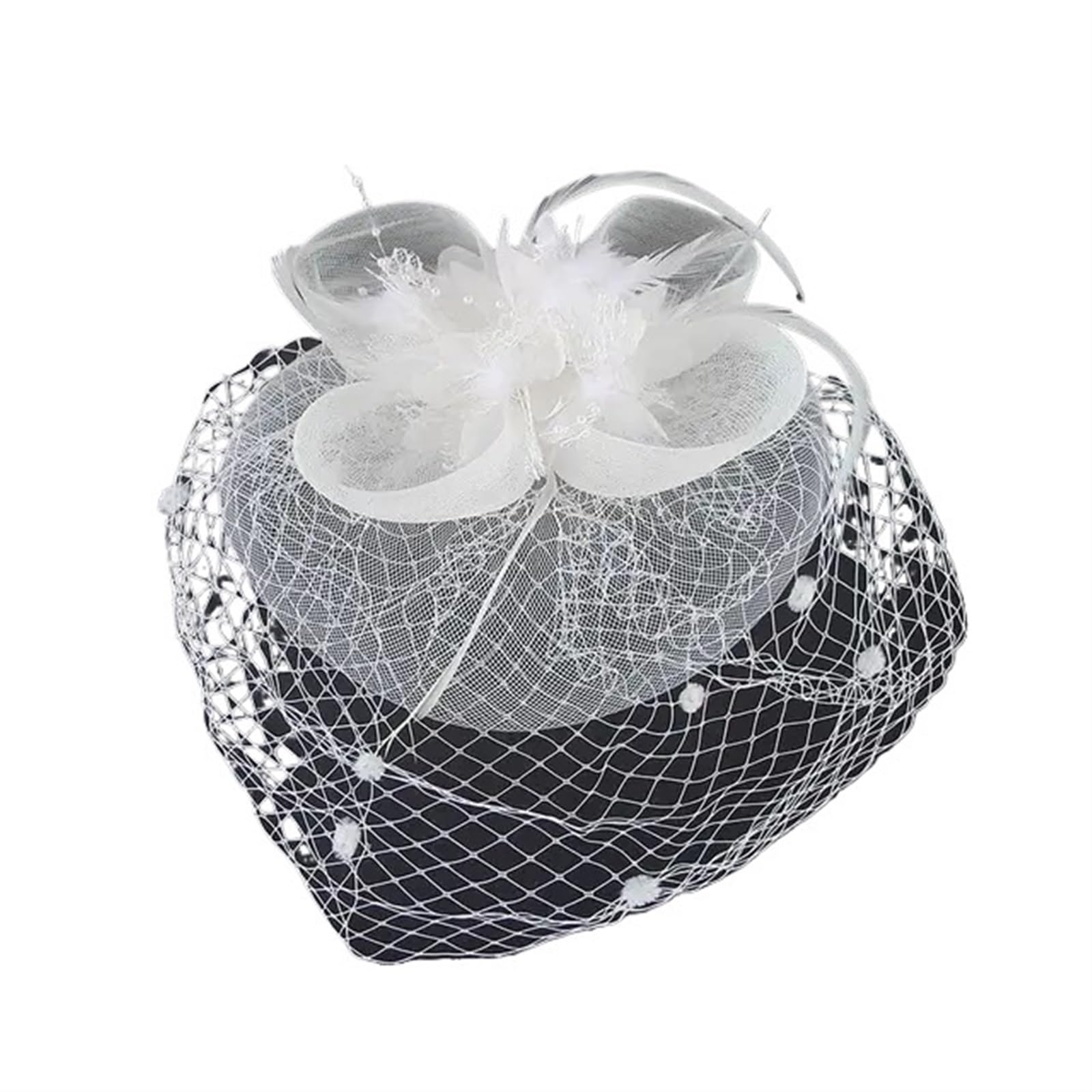 UALXPAO Wedding Hats Bridal Headdress Retro Hairclip Cocktail Party Wedding Fascinators for Tea Party,Weddings(White)