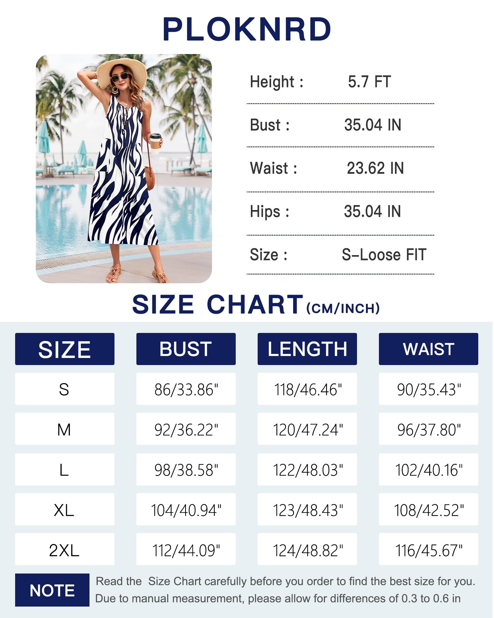 PLOKNRD Robe Longue Femme Été - Robe sans Manches Maxi Plage à Boutons avec Poches - Robe Décontractée Tank Top pour Vacances