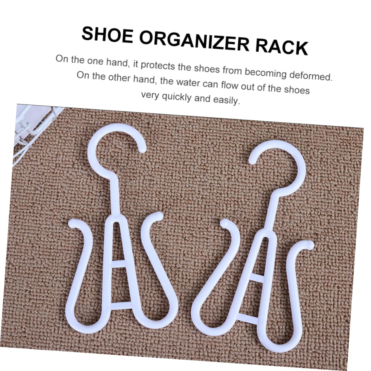 MUCKLILY 10Pcs Plastic Shoes Hanging Organizer Hooks Slipper Drying Racks for Home and Dorm Storage Space Saving Double Hook Design Lightweight and Sturdy Shoe Hangers