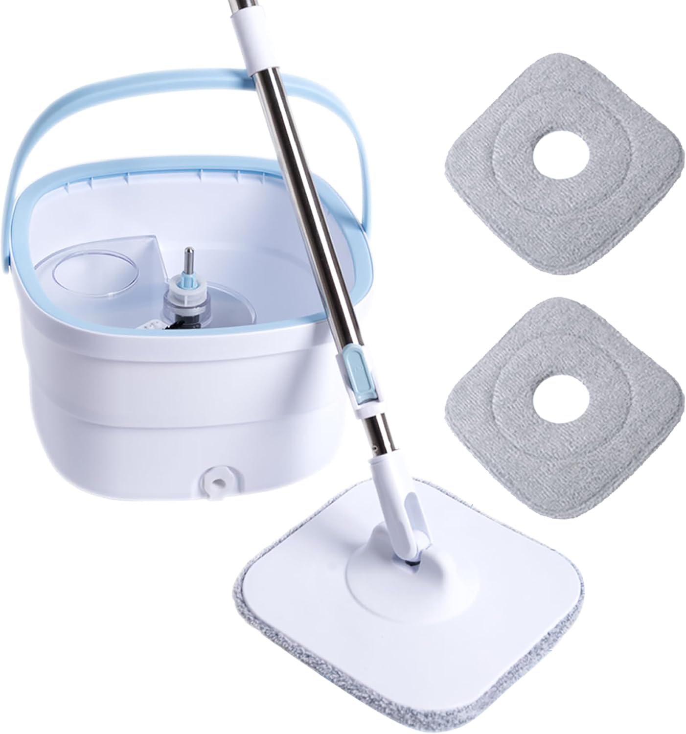 Spin Mop and Bucket System, with Dirty/Clean Water Separation System, Self-Wringing 360° Rotating Mop Head for Hardwood, Tile, Marble,Floor Spin Mop and Bucket System, with Dirty/Clean Water Separation System, Self-Wringing 360° Rotating Mop Head for Hardwood, Tile, Marble,Floor