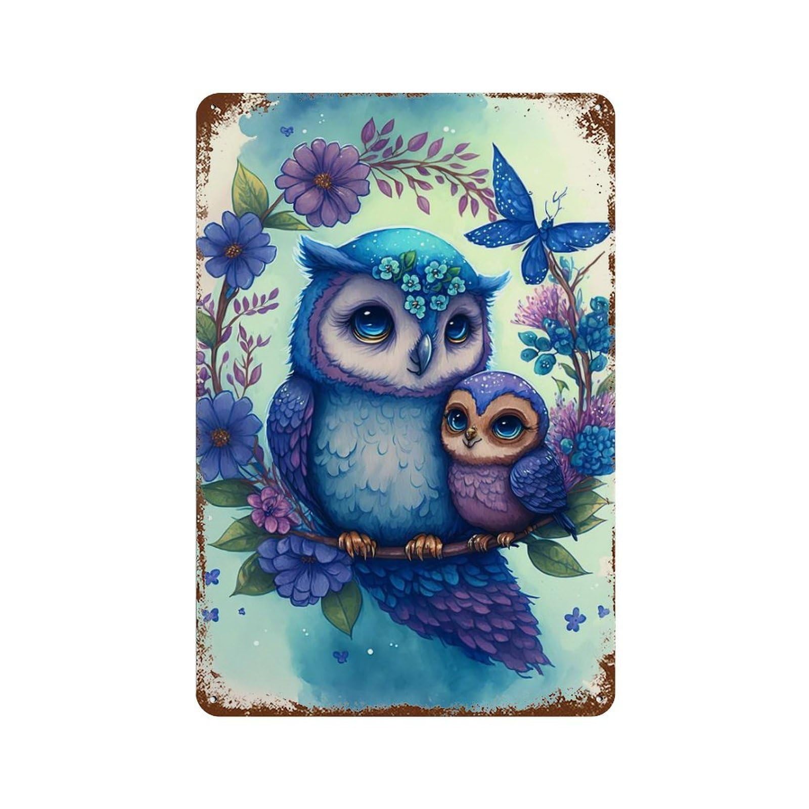 Nestling Decorative Tin Sign 11.8"x7.9", Vintage Wall Decor for Garage, Pub Or Kitchen