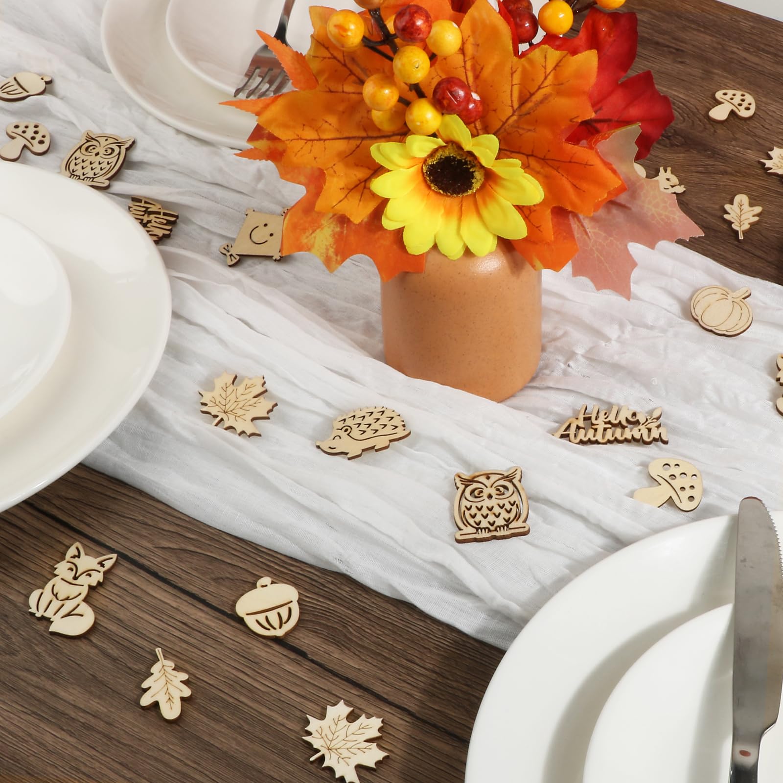 25 pezzi gufo autunno decorazione sparsa decorazione da tavolo in legno decorazione accessori artigianali gufi decorazione artigianale decorazione - Italia
