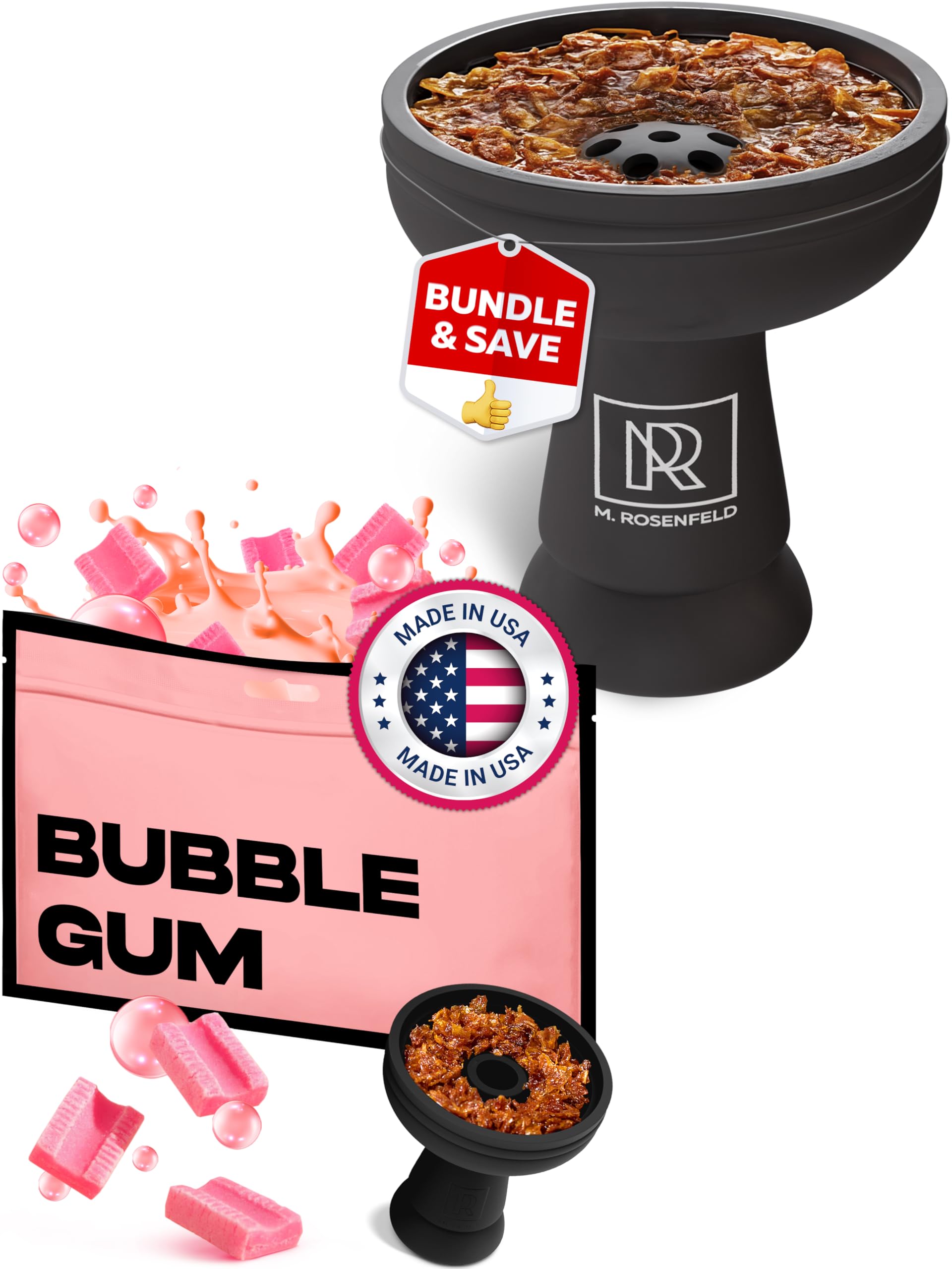 Shisha Hookah Flavors Nicotine Free Bubble Gum Black Silicone Hookah Bowl Set Silicon