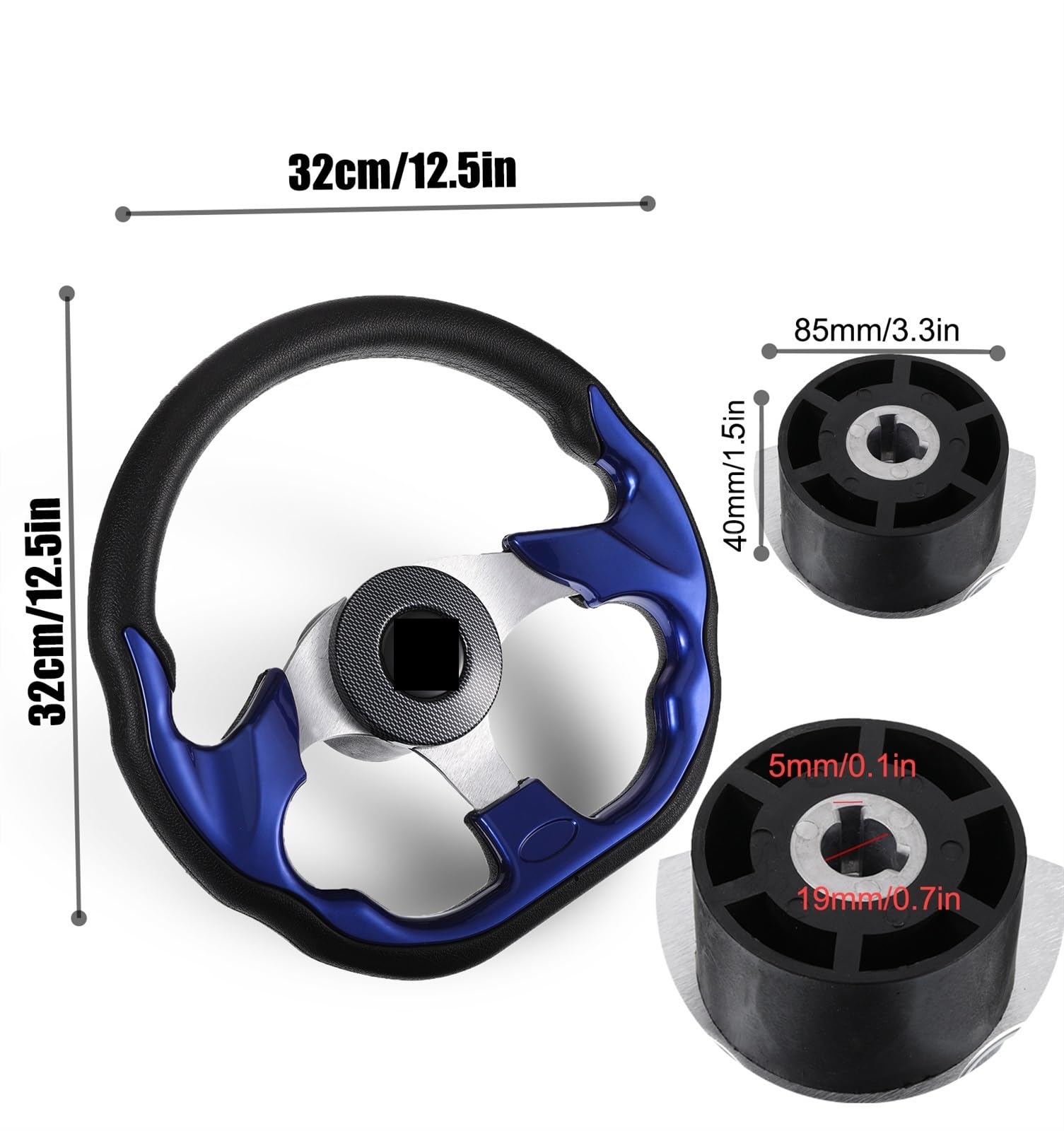 Windzerdong Boat Steering Wheel Alloy 3 Spokes Helm Outdoor 320mm/12.60inch Hardware Supplies