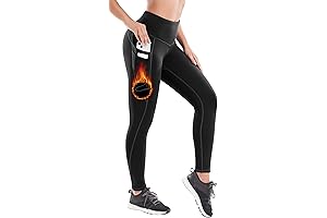 Warm Running Leggings for Women - Water Resistant Fleece Lined Tights for Winter