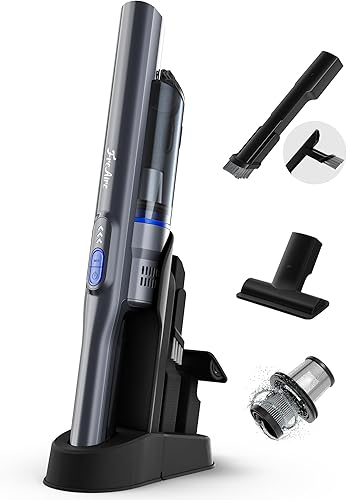 FreAire Aspiradora de mano inalámbrica, 20 KPa para automóvil, ligera, 35 minutos de funcionamiento con base de carga rápida, vacío de un solo